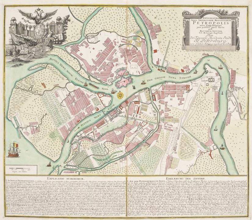Karte der Stadt St. Petersburg - 1744 - Matthäus Seutter