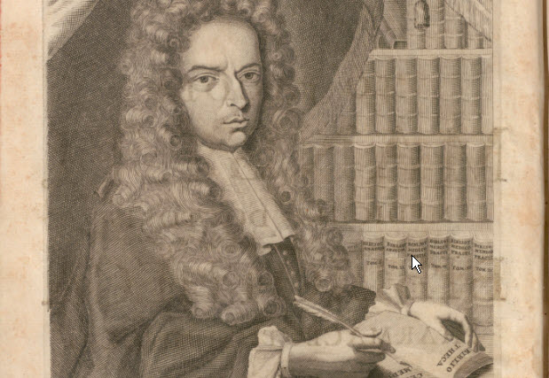 Im Pharmazie-Lexikon von Jean-Jacques Manget aus dem Jahr 1704 präsentiert sich der Autor mit einem Selbstporträt.